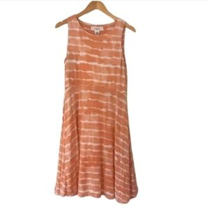 Tie-dye Sleeveless Sheath Dress Coral Size Medium Workshop
